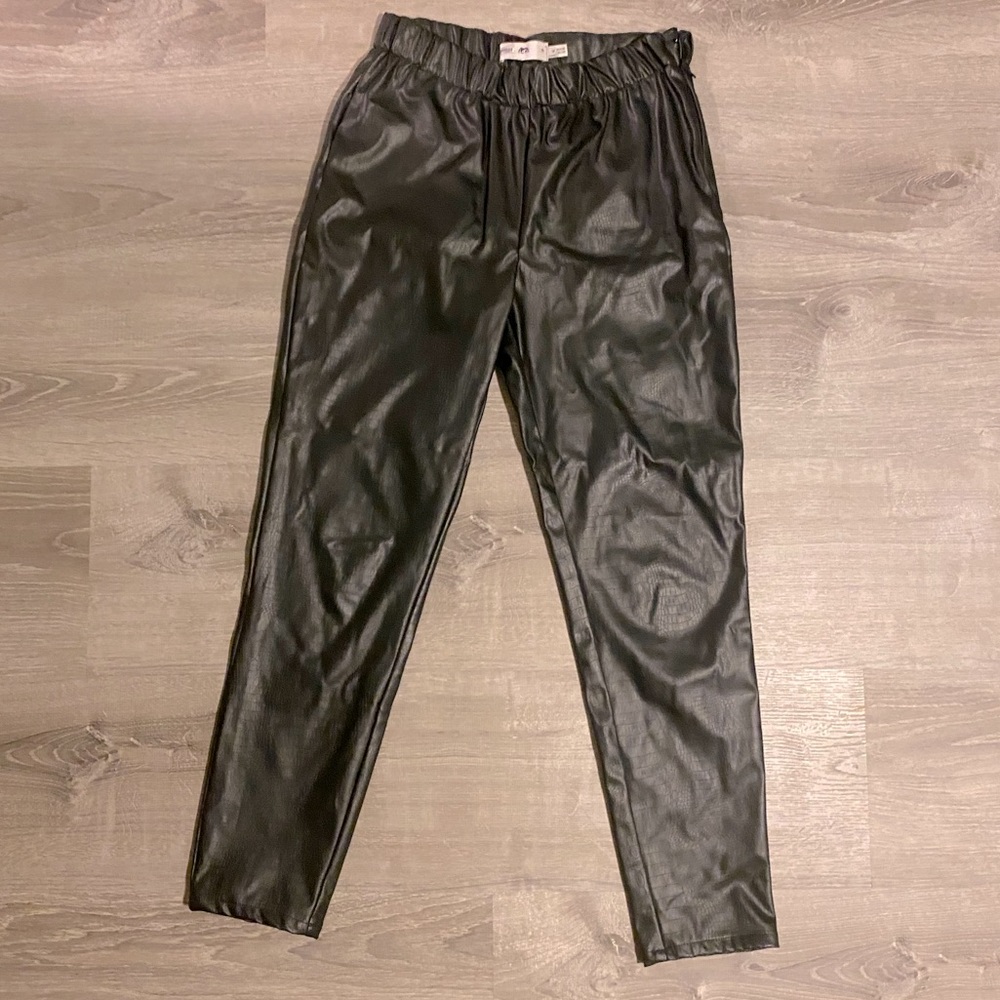 ICHI faux leather pants